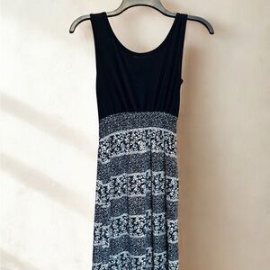 O.F.B. Black Sleeveless Sundress‎ Floral Tribal Boho Resort Beach Small